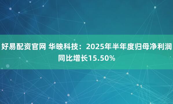 好易配资官网 华映科技：2025年半年度归母净利润同比增长15.50%